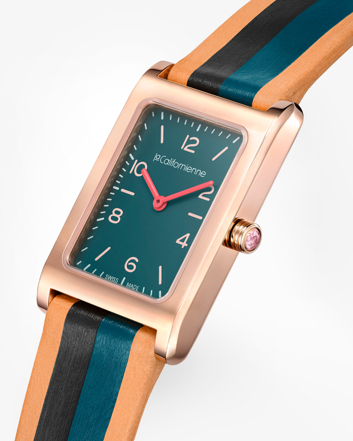 Daybreak — DB-01 Galaxy in Rose Gold — Teal Shell Rosette / Galaxy