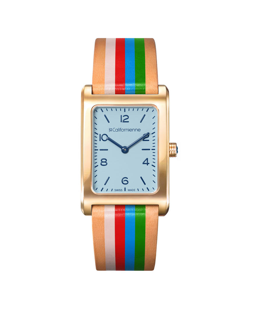 Daybreak — DB-14 Rio in Yellow Gold Plated— Pastel Blue Navy / Rio