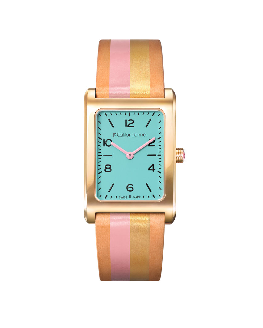 Daybreak — DB-02 Sunset in Yellow Gold Plated— Mint Black Flamingo / Sunset