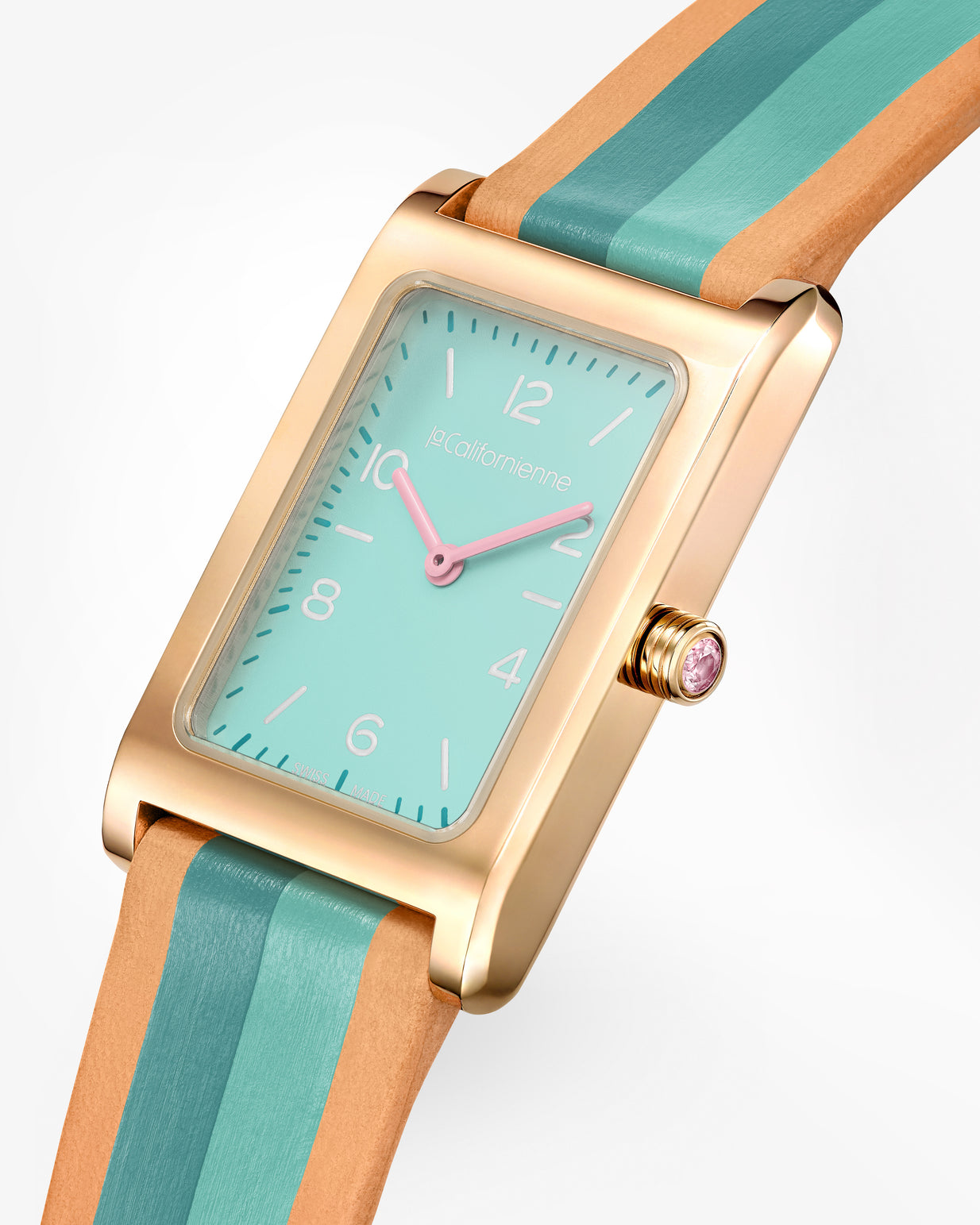 Daybreak — DB-04 Amazonite in Yellow Gold Plated — Light Aqua Blanc Flamingo / Amazonite