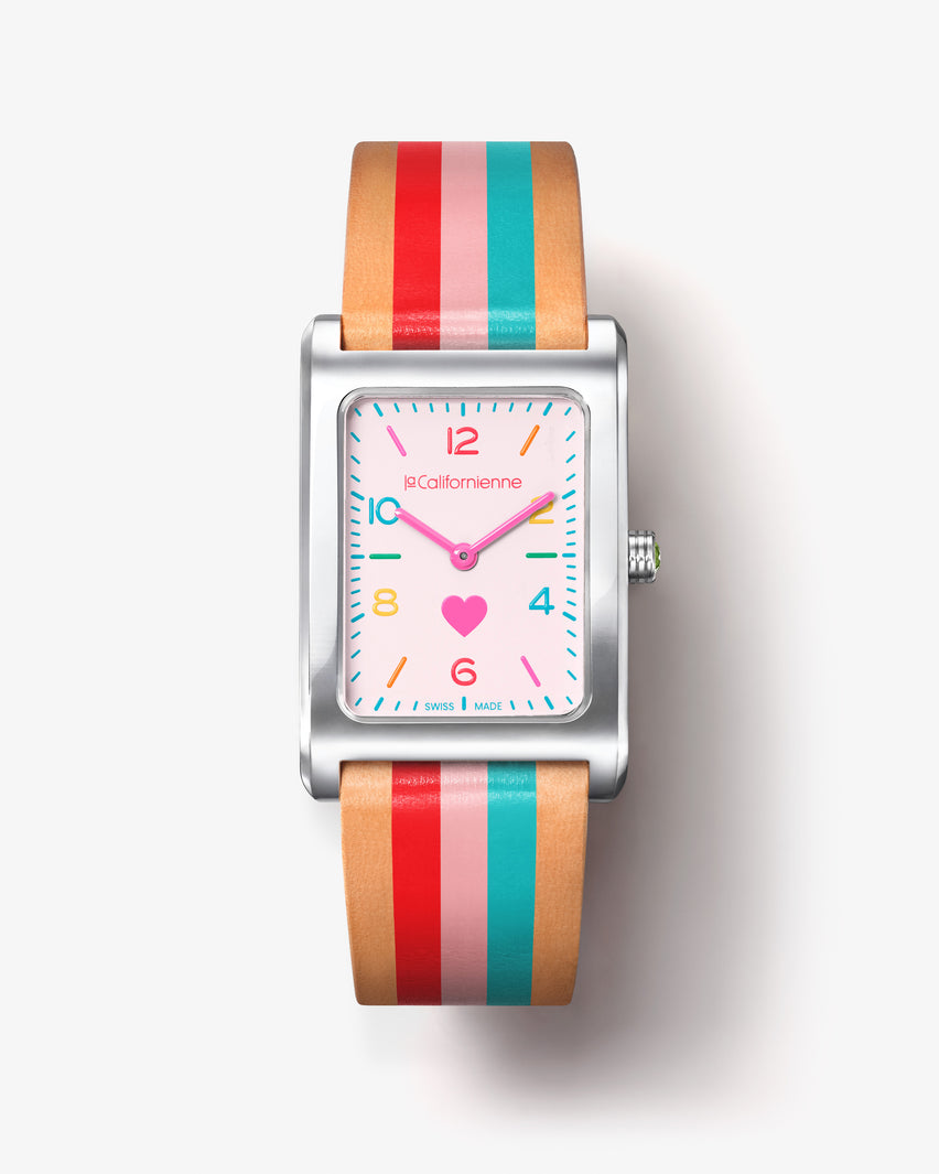 Daybreak — DB-08A Cruz in Steel — Pastel Rainbow Pink Heart / Cruz