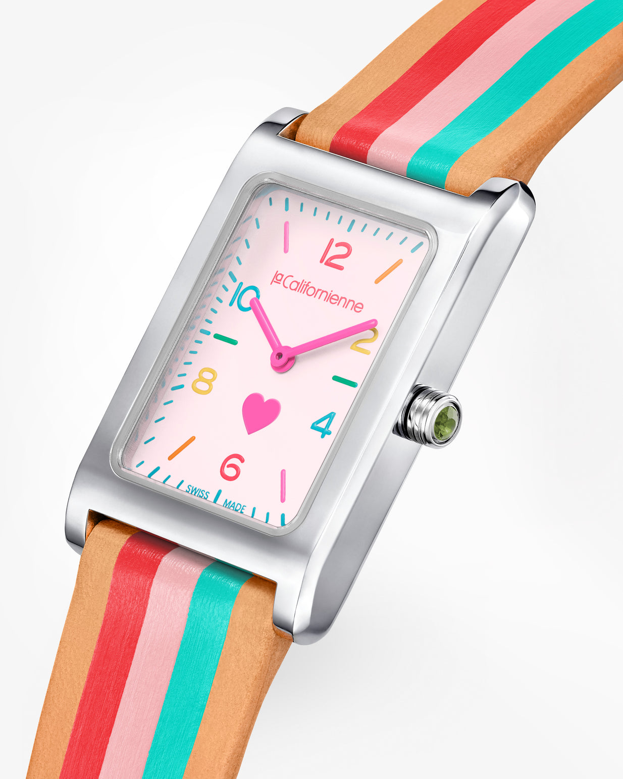 Daybreak — DB-08A Cruz in Steel — Pastel Rainbow Pink Heart / Cruz