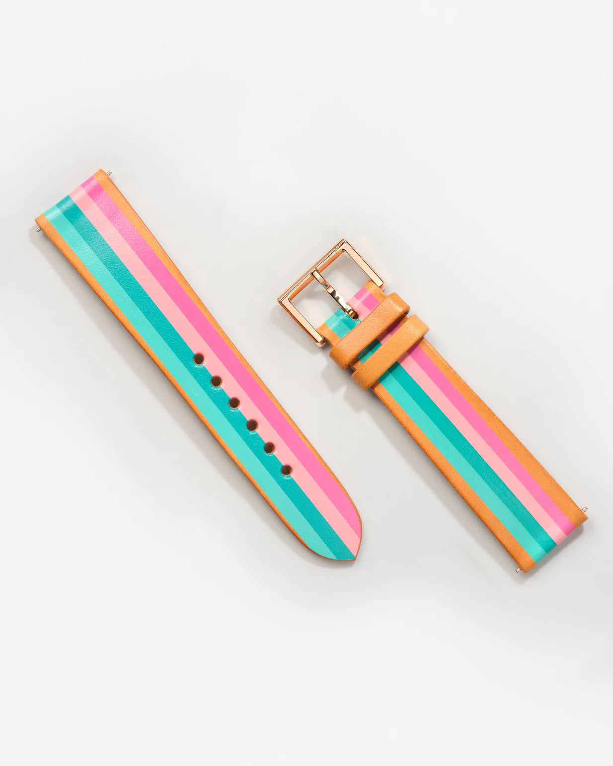 laCalifornienne custom strap 19mm - Fiore (Light Aqua/Dark Aqua/Light Pink/Dark Pink)