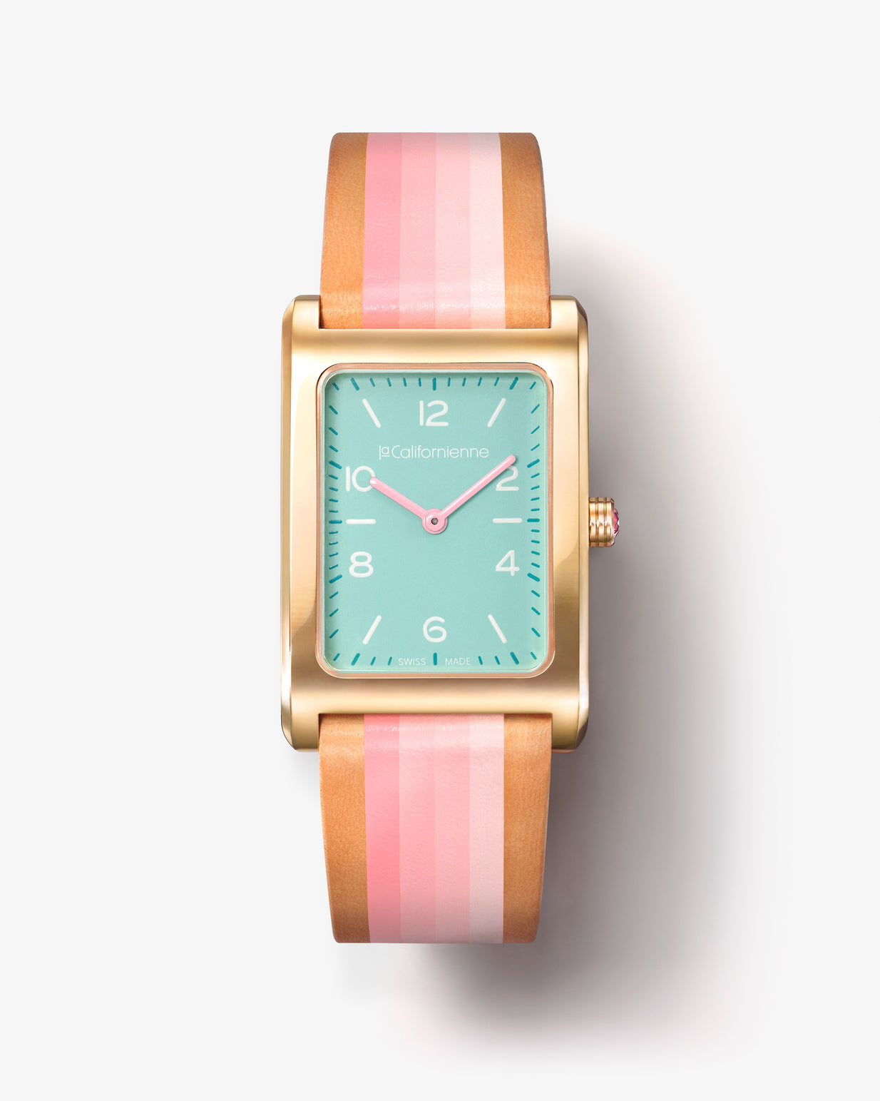 Daybreak — DB-04 Pink Ombré in Yellow Gold — Light Aqua Blanc Flamingo / Pink Ombré