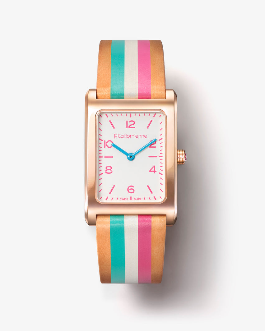 Daybreak — DB-07 Razzleberry in Rose Gold — Blanc Pink Aqua / Razzleberry