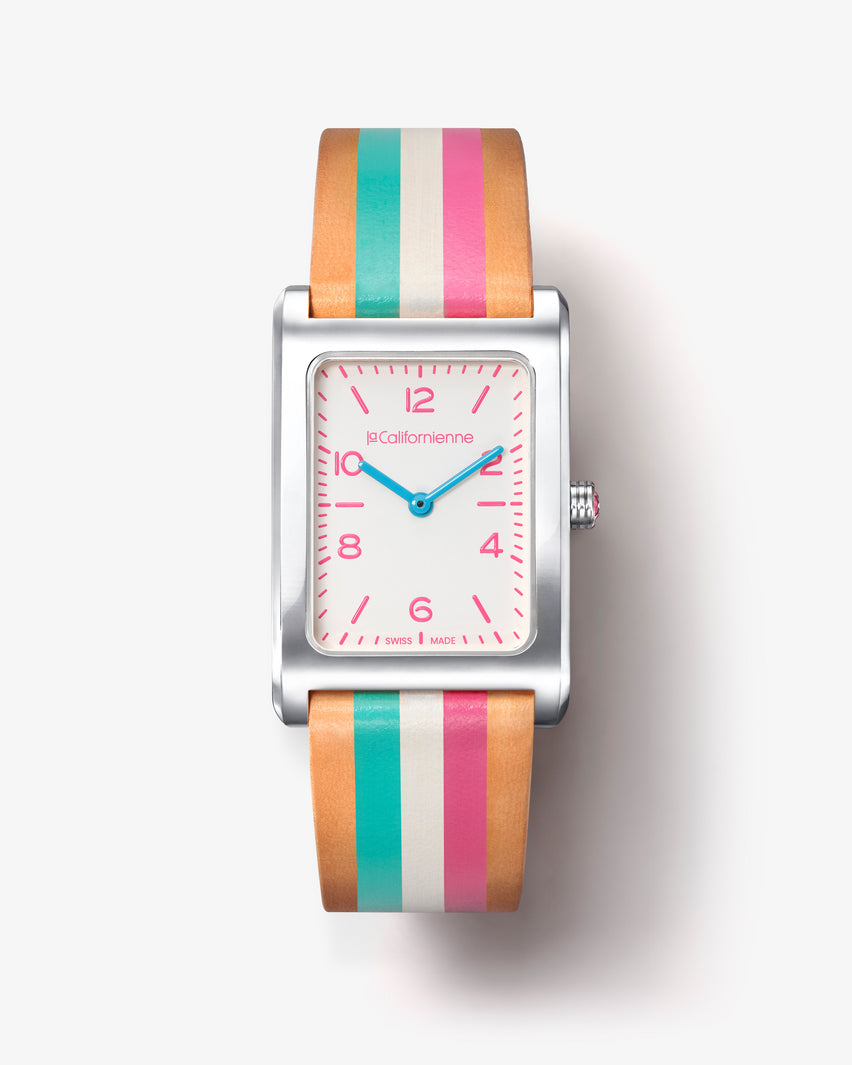 Daybreak — DB-07 Razzleberry in Steel — Blanc Pink Aqua / Razzleberry