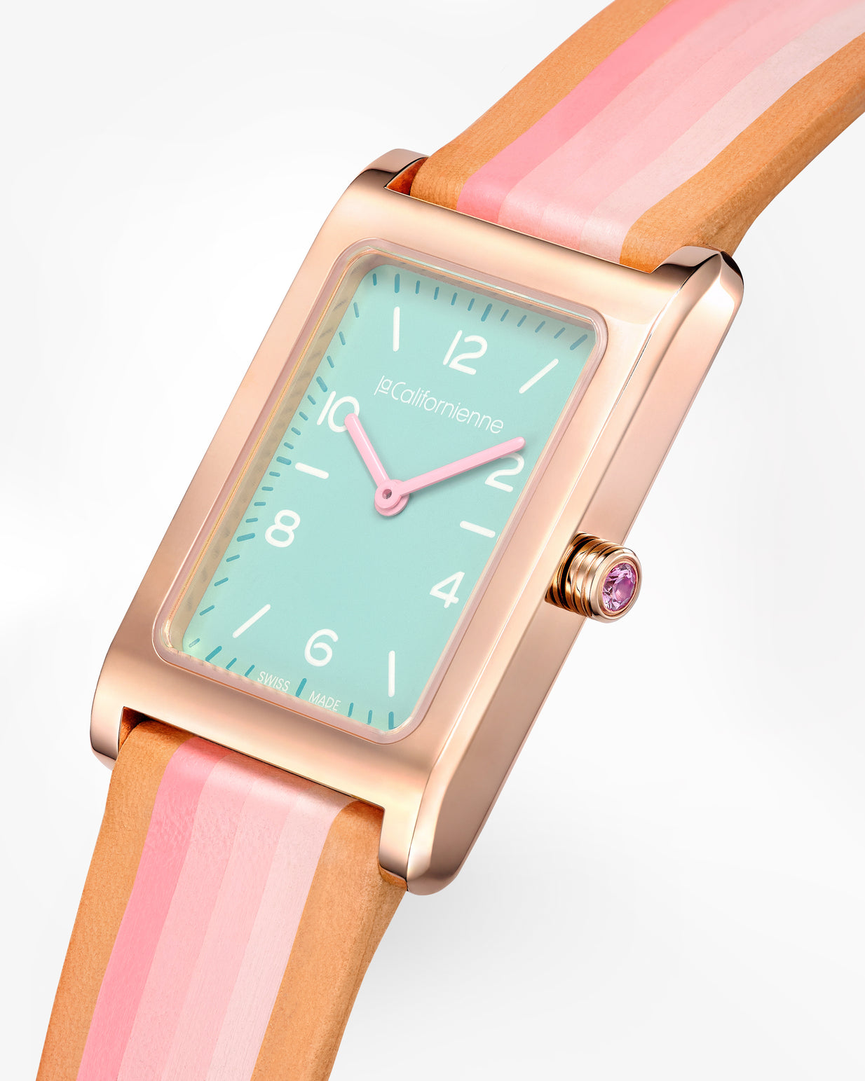 Daybreak — DB-04 Pink Ombré in Rose Gold — Light Aqua Blanc Flamingo / Pink Ombré